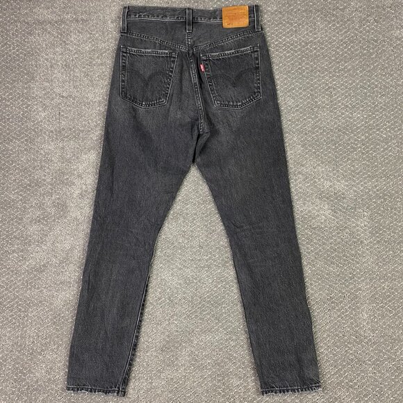 Levi's Premium 501 S Jeans Women's 26 x 28 Fit 28x28 Black Skinny Button Fly - Picture 4 of 16